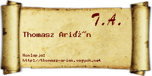 Thomasz Arián névjegykártya